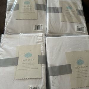 cloud island White Crib Fitted Sheet - Pack of Soft Cotton Sheets